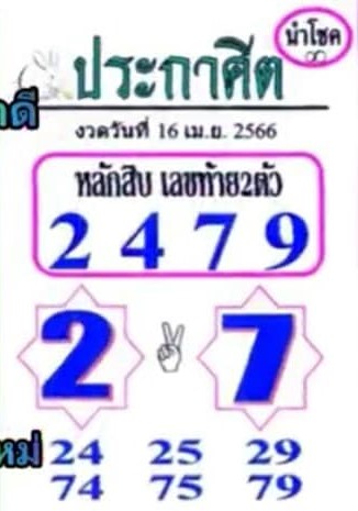 หวยประกาศิตนำโชค